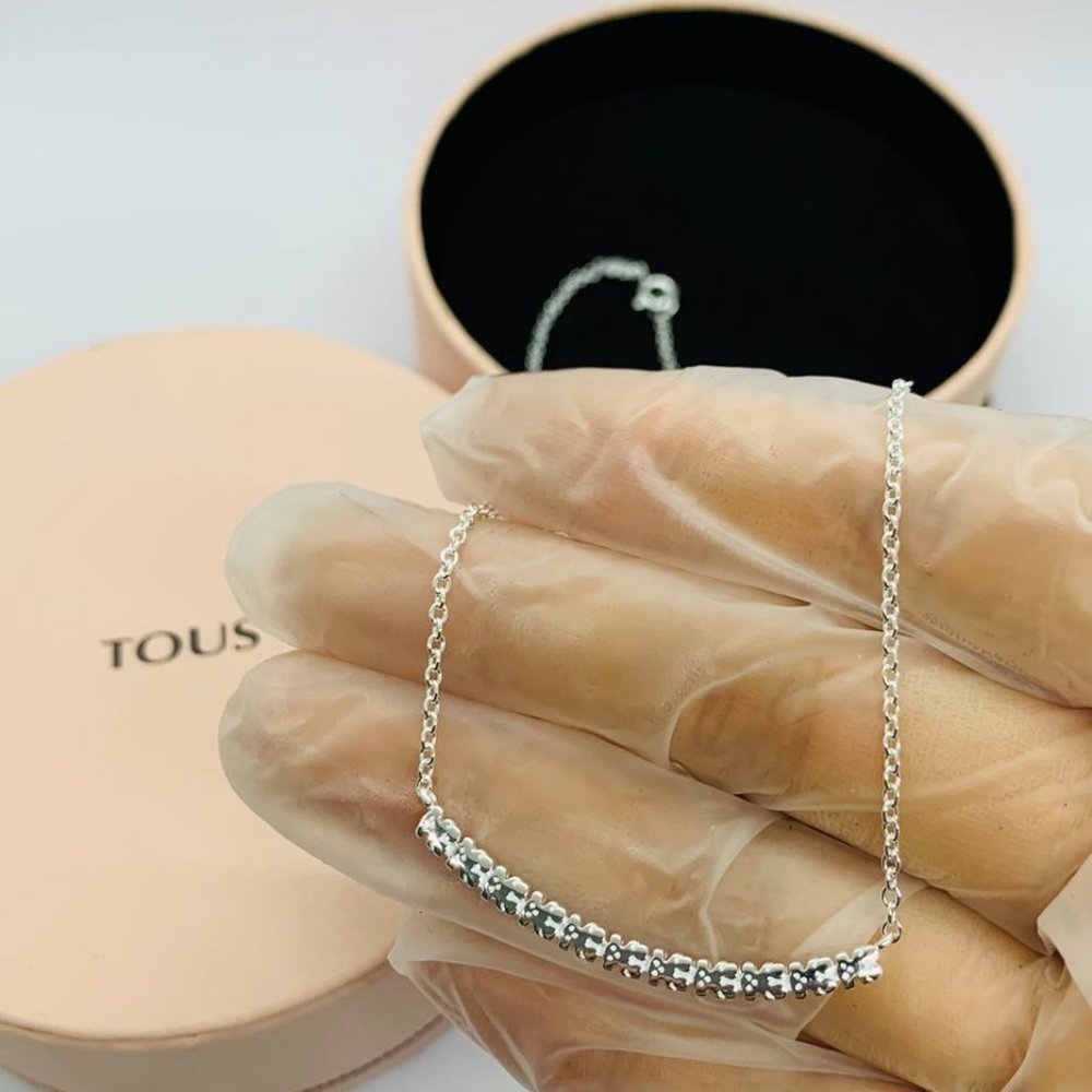 TOUS Silver Straight Necklace in sterling silver 45cm